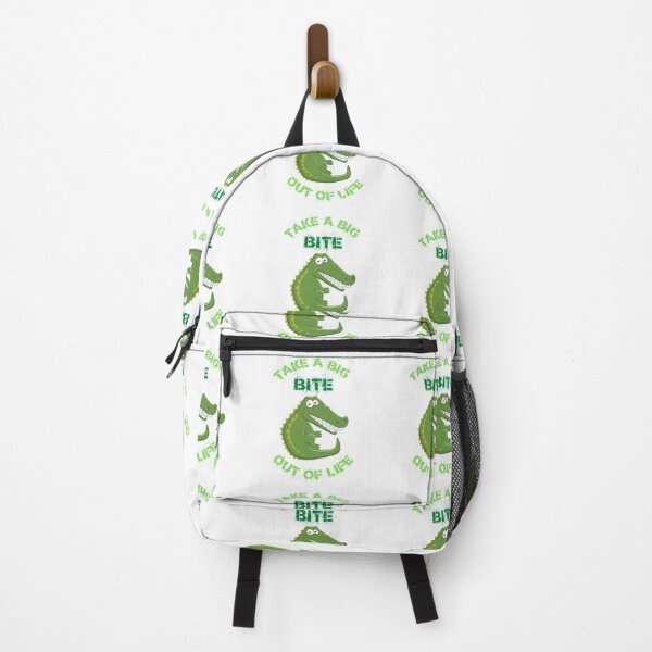 Item preview, Take A Big Bite Out Of Life Alligator Clipart Green Letters designed and sold by LuckyKermit.