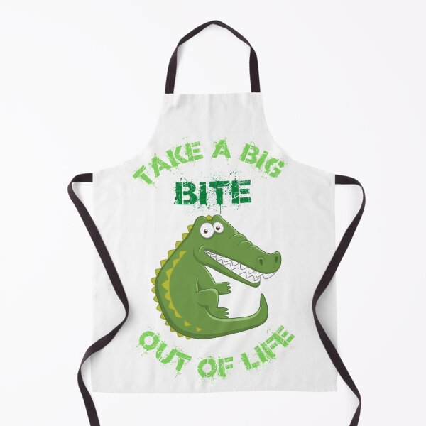 Item preview, Take A Big Bite Out Of Life Alligator Clipart Green Letters designed and sold by LuckyKermit.