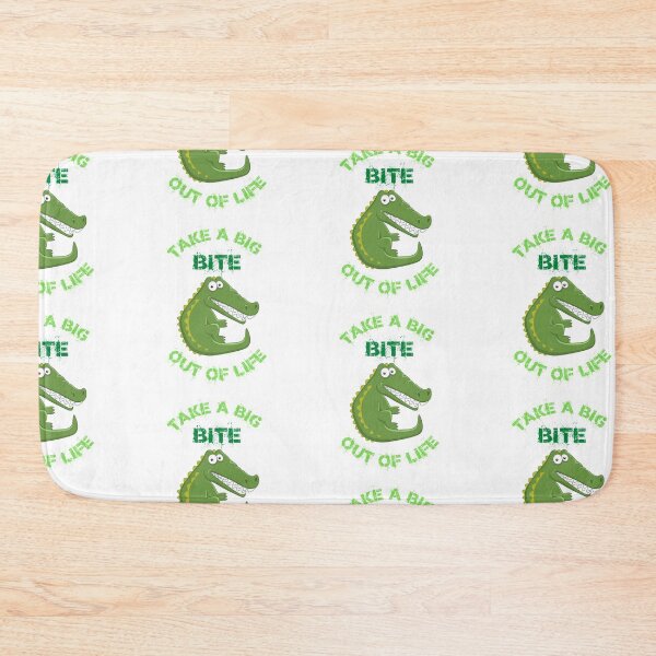 Item preview, Take A Big Bite Out Of Life Alligator Clipart Green Letters designed and sold by LuckyKermit.