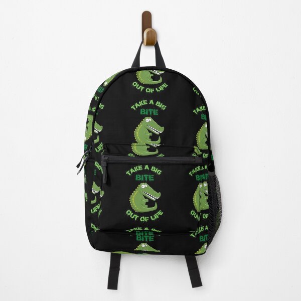 Item preview, Take A Big Bite Out Of Life Alligator Clipart Green Letters In Black designed and sold by LuckyKermit.