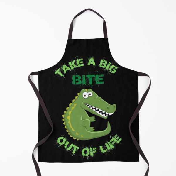 Item preview, Take A Big Bite Out Of Life Alligator Clipart Green Letters In Black designed and sold by LuckyKermit.