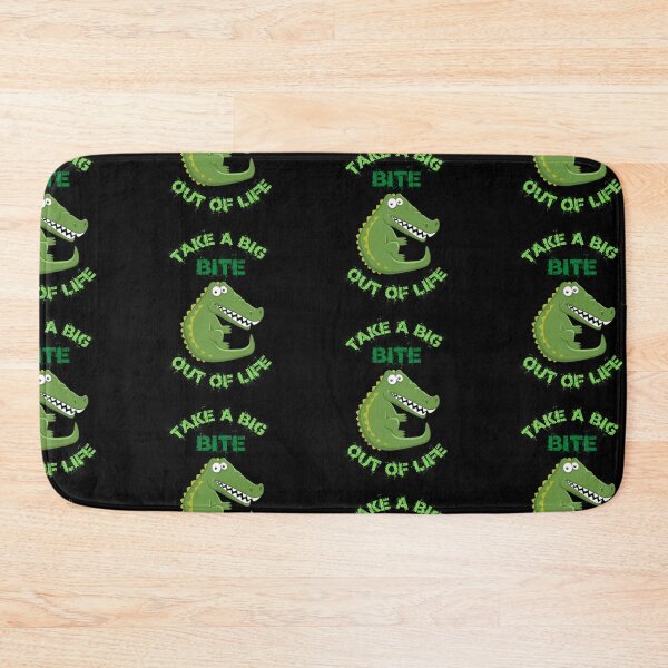 Item preview, Take A Big Bite Out Of Life Alligator Clipart Green Letters In Black designed and sold by LuckyKermit.