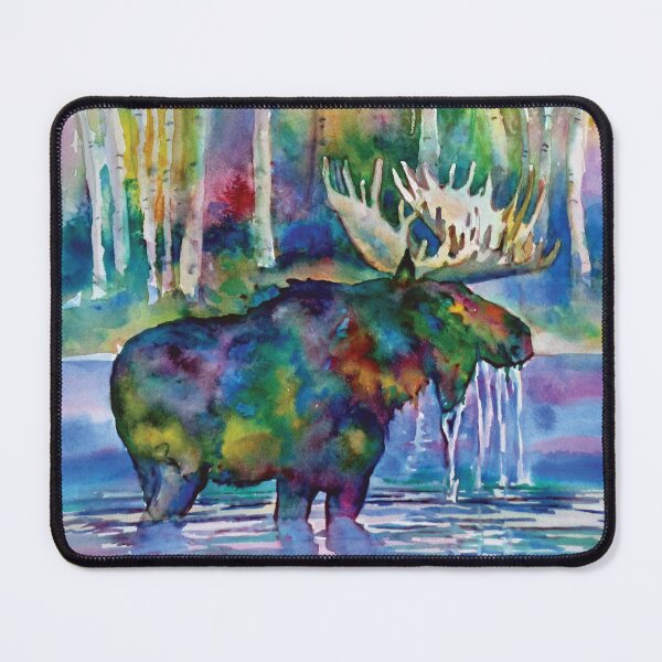 Item preview, Moose Watercolor With Lake designed and sold by MB Cunningham.