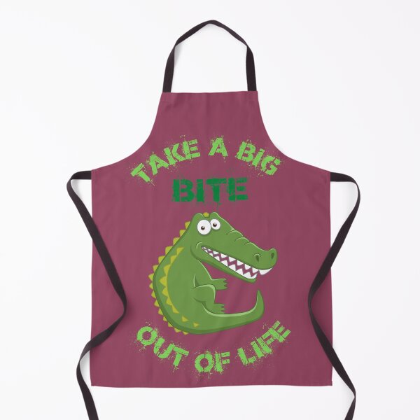 Item preview, Take A Big Bite Out Of Life Alligator Clipart Green Letters In Purple designed and sold by LuckyKermit.