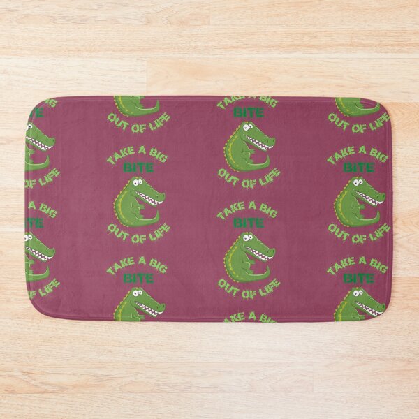 Item preview, Take A Big Bite Out Of Life Alligator Clipart Green Letters In Purple designed and sold by LuckyKermit.