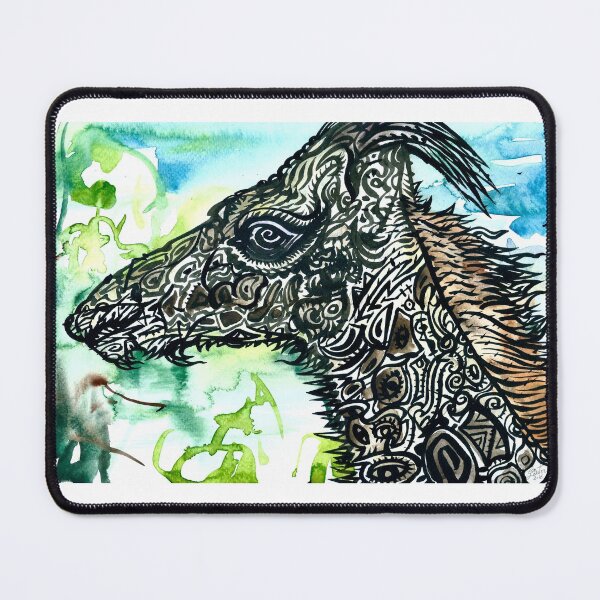 Item preview, GIRAFFE - watercolor and ink portrait designed and sold by lautir.