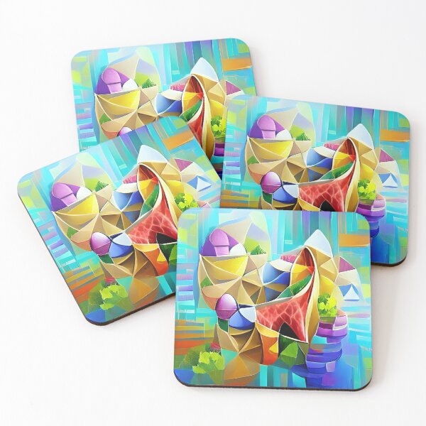 Item preview, Abstract Colorful Geometric Art  designed and sold by shamanicaarts.