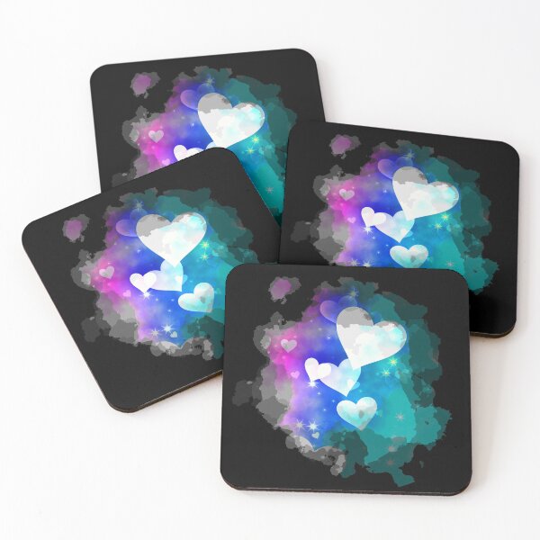 Item preview, Watercolour Dreamy Hearts in Pink Blue and Aqua designed and sold by Trinket-Trickster.