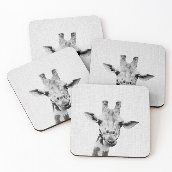 Item preview, giraffe headshot in black and white designed and sold by sofiahawk.