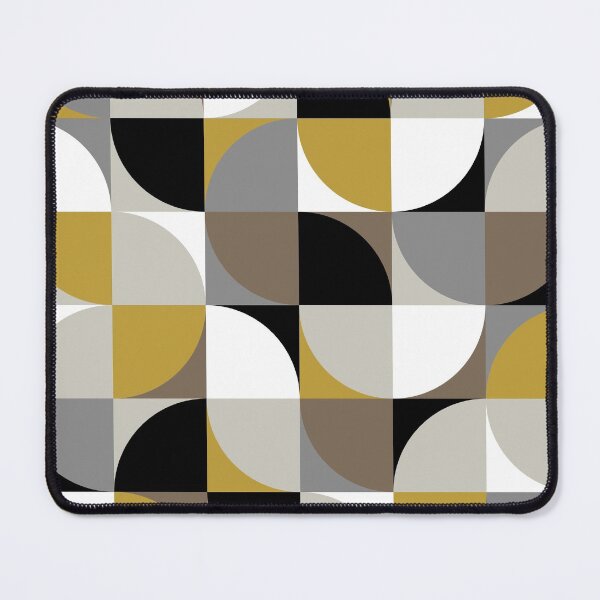 Item preview, RETRO squares mustard grey black white beige taupe designed and sold by Delinda Graphic Studio.
