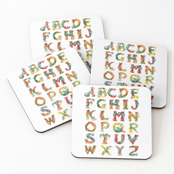 Item preview, dragon alphabet designed and sold by Angela Betta Casale.