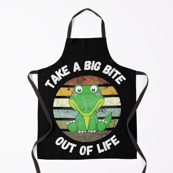 Item preview, Take A Big Bite Out Of Life Alligator Clipart Retro Sunset In Black designed and sold by LuckyKermit.