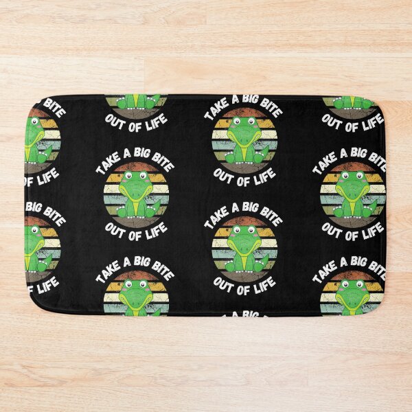 Item preview, Take A Big Bite Out Of Life Alligator Clipart Retro Sunset In Black designed and sold by LuckyKermit.