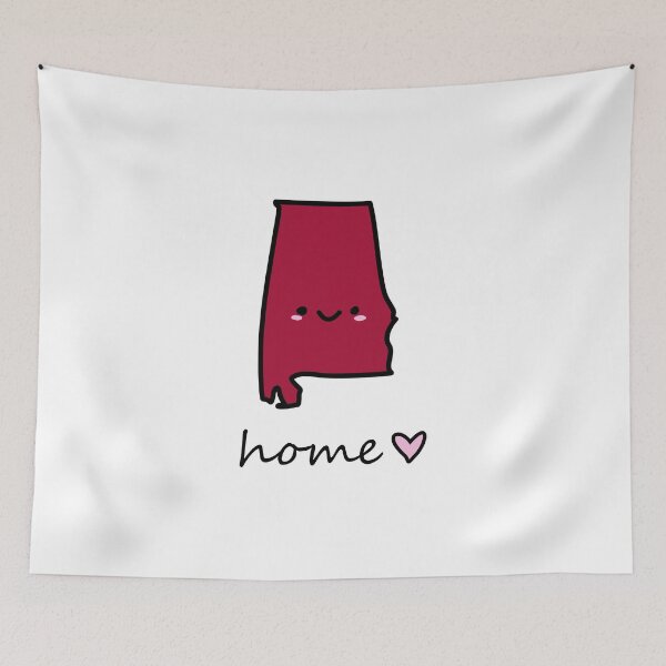 Item preview, cute smiley Alabama home lettering UA colors designed and sold by Maple Design Studio.
