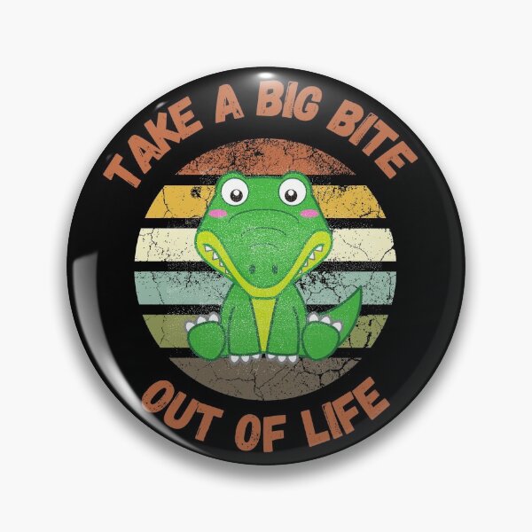 Item preview, Take A Big Bite Out Of Life Alligator Clipart Retro Sunset Red Letters In Black designed and sold by LuckyKermit.