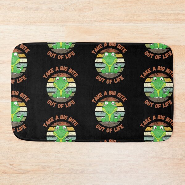 Item preview, Take A Big Bite Out Of Life Alligator Clipart Retro Sunset Red Letters In Black designed and sold by LuckyKermit.