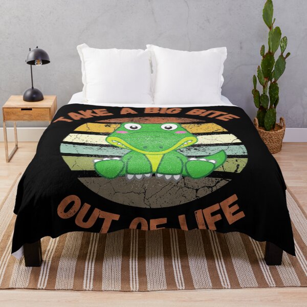 Item preview, Take A Big Bite Out Of Life Alligator Clipart Retro Sunset Red Letters In Black designed and sold by LuckyKermit.