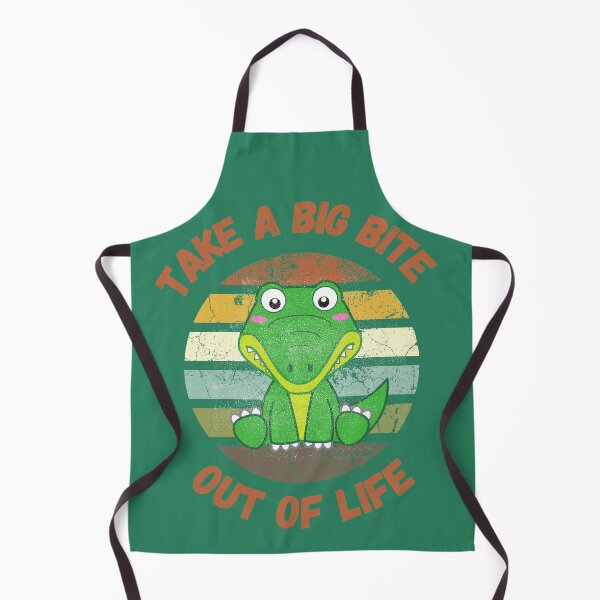 Item preview, Take A Big Bite Out Of Life Alligator Clipart Retro Sunset Red Letters In Green designed and sold by LuckyKermit.