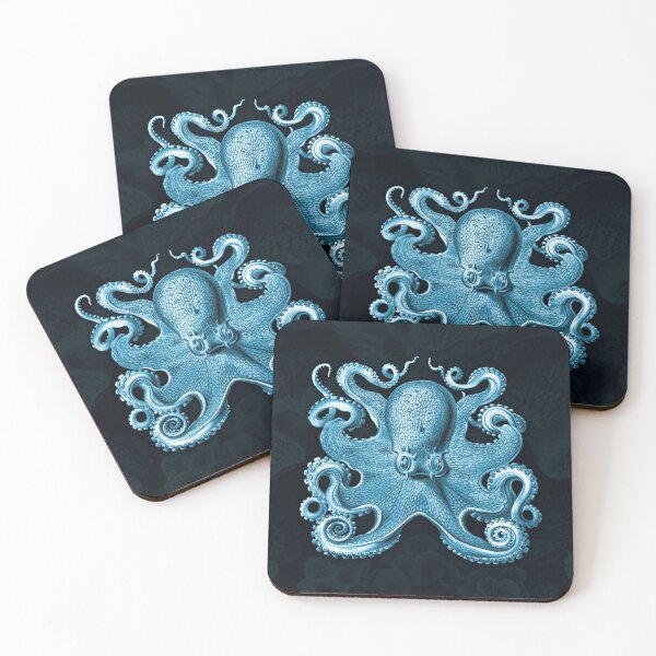 Item preview, Octopus Squid Kraken Art Tentacles Seashell Deep Sea Ocean Creatures Lover (Blue, Alt) designed and sold by Mechanical Whispers.
