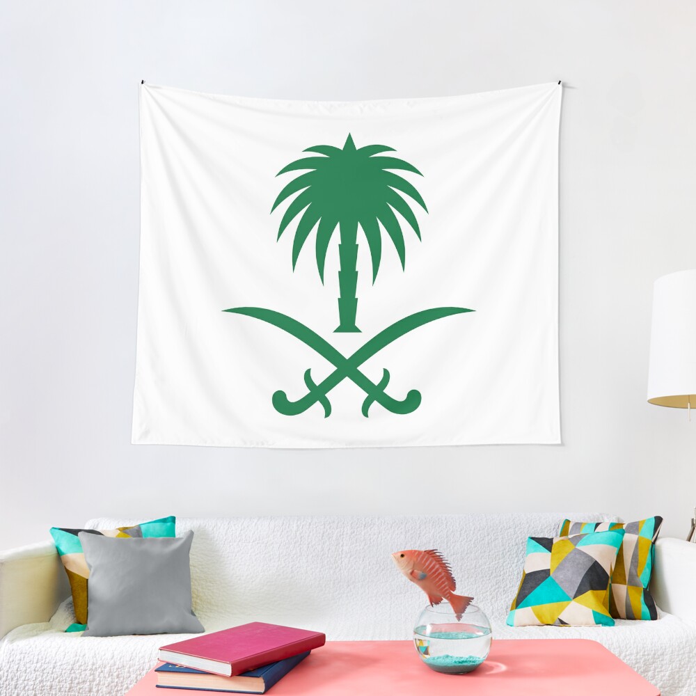 Emblem Of Saudi Arabia Saudi Arabian National Symbol Tapestry By