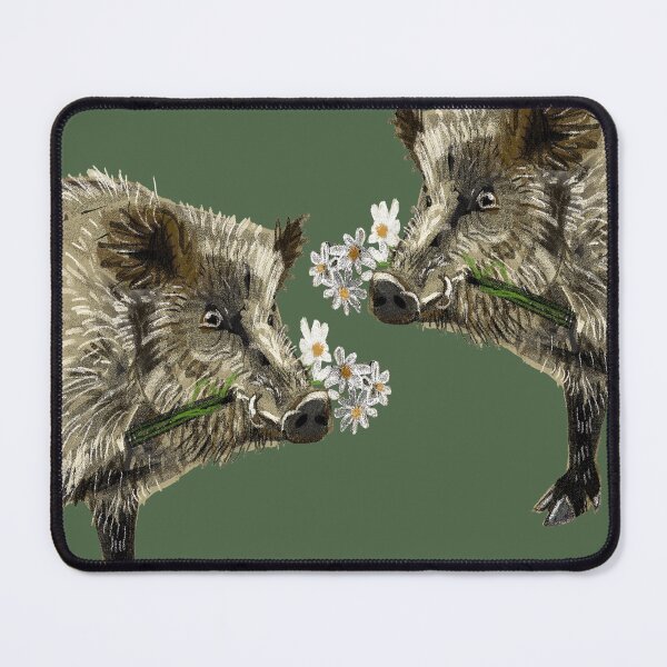 Item preview, Love a boar!! Valentine pig in green designed and sold by belettelepink.