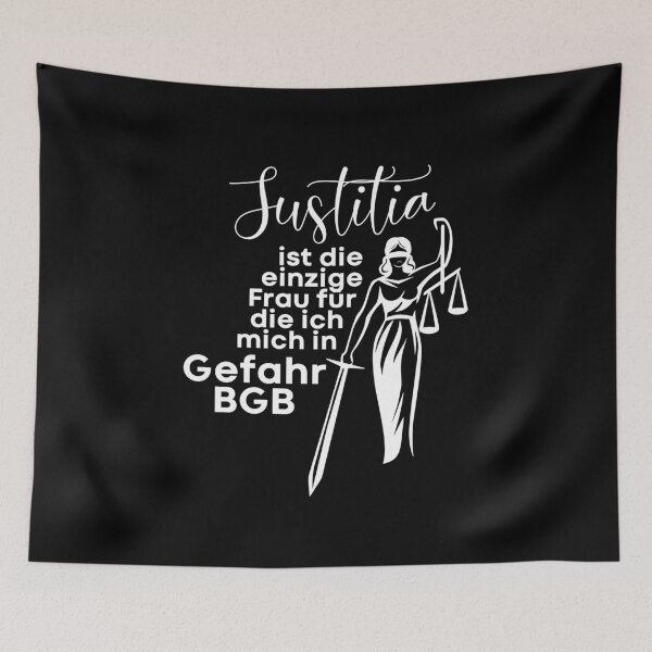 Item preview, Justitia is the only woman funny Jura saying designed and sold by PlatonisDesign.