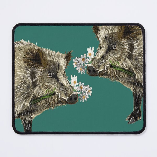 Item preview, Love a boar!! Valentine pig in teal designed and sold by belettelepink.