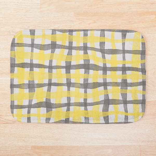 Aperçu de l'œuvre Plaid gris et jaune déformé créée et vendue par TanglePatch.