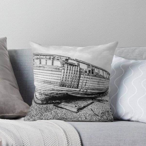 Item preview, Abandoned fishing boat on Dungeness beach, Kent - Black and White designed and sold by Luke Farmer.