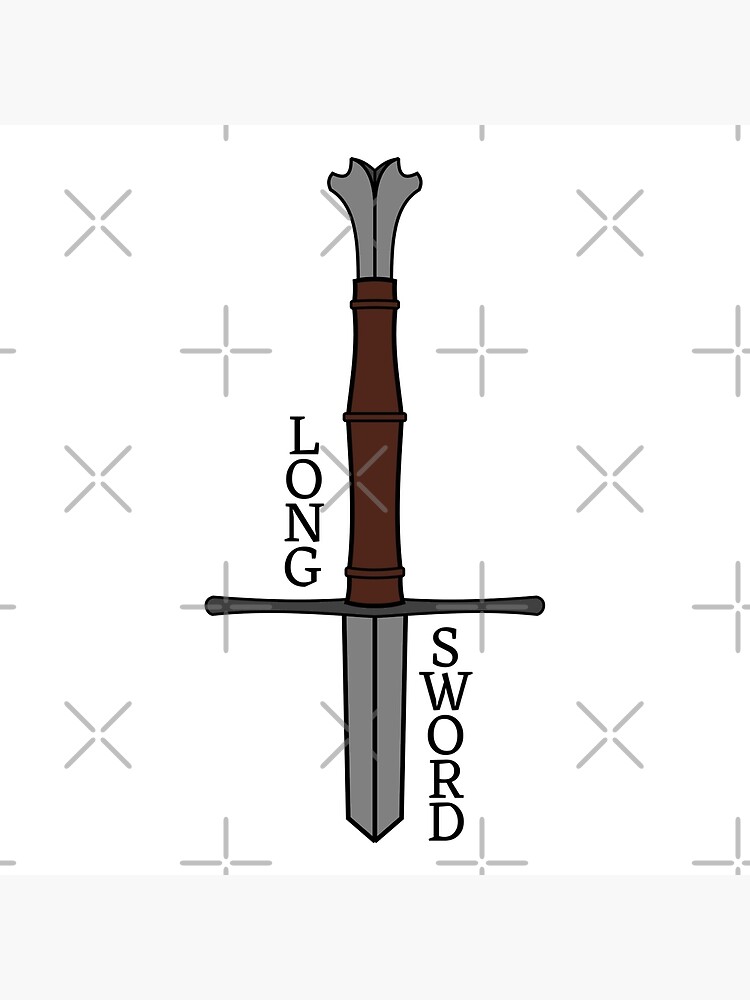 Vector Drawing Knight's Longsword Long Blade Weapon Medieval