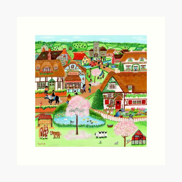Cottages Spring (Please read my own description, before you buy a product) Art Print