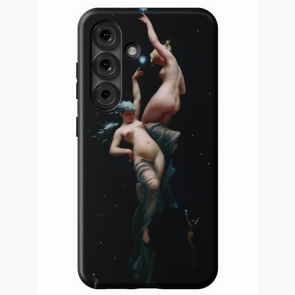 Moonlit Beauties by Luis Ricardo Falero Remastered Xzendor7 Classical Art Old Masters Reproductions Decorative Art Print Galaxy Phone Case