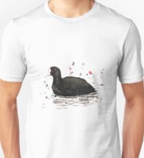 An ink drawing of a common coot. Unisex T-Shirt