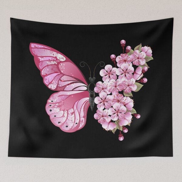 Item preview, Flower Butterfly with Pink Sakura designed and sold by angelusdark.
