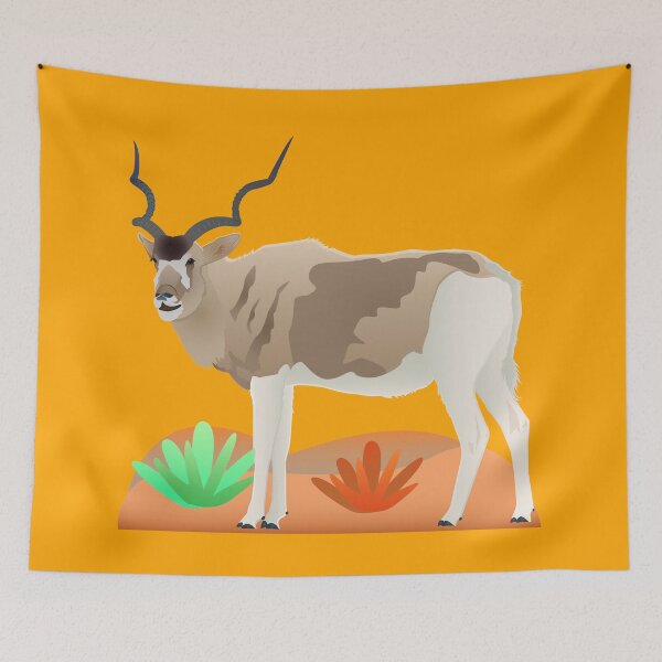 Item preview, Addax and desert wildlife, wild animals art, Bovidae family, sahara desert,  designed and sold by SGS-.