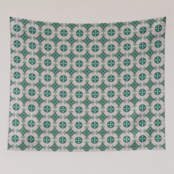 Item preview, Green Lisbon Portugal tile pattern designed and sold by arkantus.