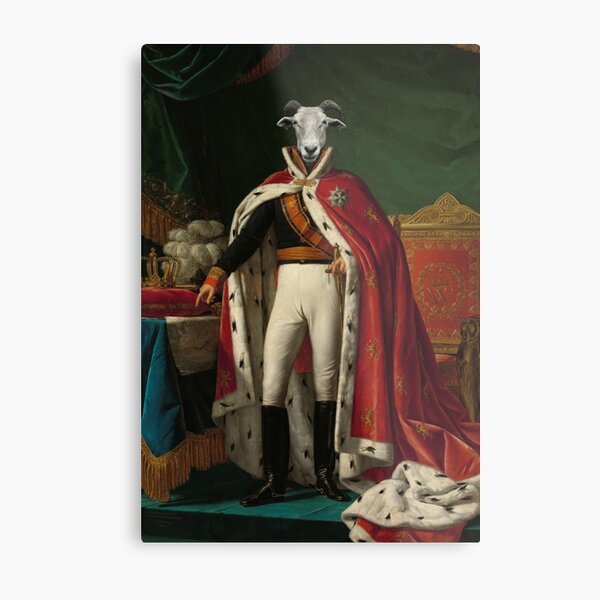 Portrait of William I, King of the Netherlands with goat's head Metal Print