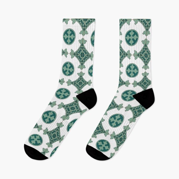 Item preview, Green Lisbon Portugal tile pattern designed and sold by arkantus.
