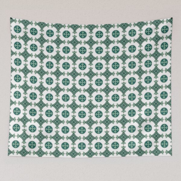 Item preview, Green Lisbon Portugal tile pattern designed and sold by arkantus.