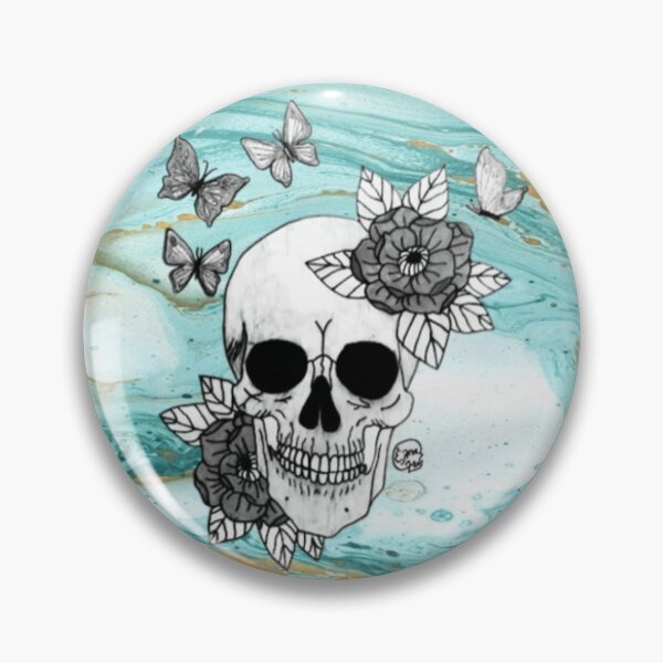 Item preview, Turquoise Marble Skull designed and sold by Arte Del Cuerpo Humano.