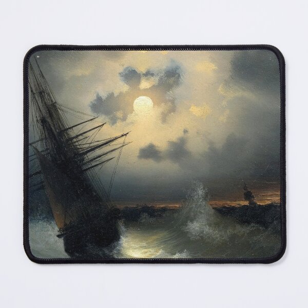 Item preview, A sailing ship on a high sea by moonlight, by Ivan Konstantinovich Aivazovsky designed and sold by Irina Polyanskaya.