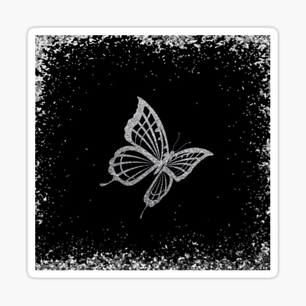 Silver Glitter Butterfly Sticker For Sale By Stitchmeart Redbubble 