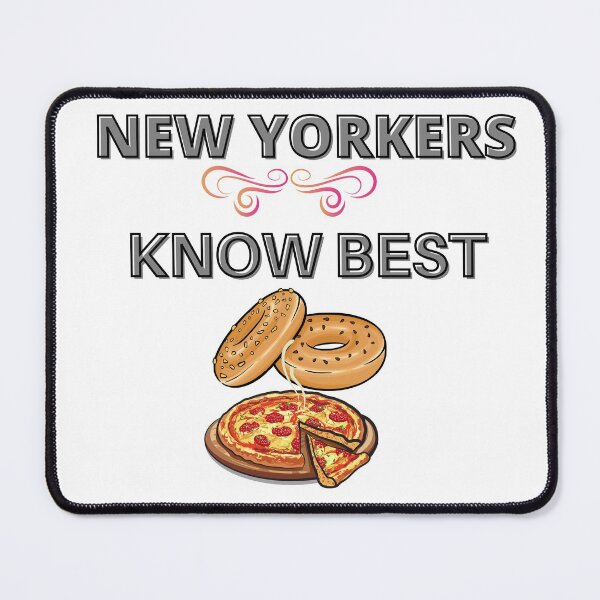 Item preview, NEW YORKERS KNOW BEST WITH PIZZA AND BAGELS designed and sold by DoloresAlaire.