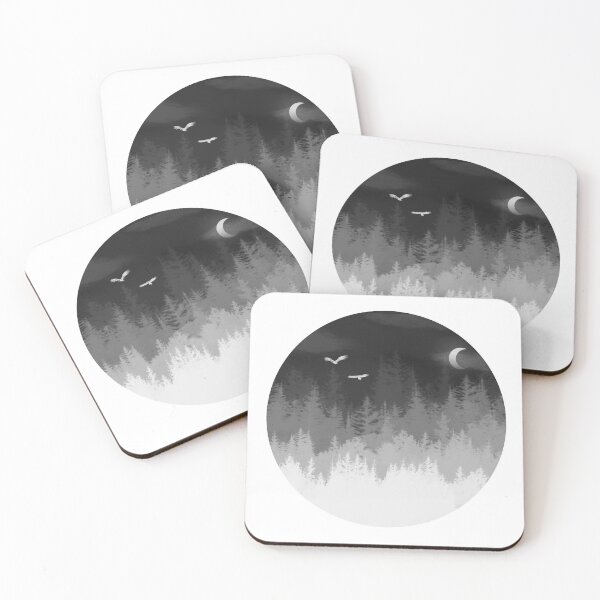 Item preview, Night Forest black and white designed and sold by LeaPoupin.
