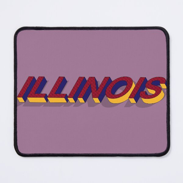 Item preview, Illinois state 3D text design  designed and sold by HBWOLFARTS.