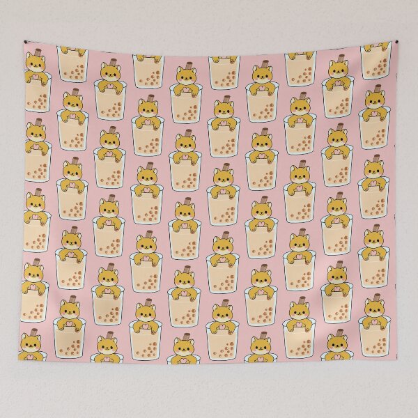 Item preview, Cute Boba Bear Puppy Fox (pink) designed and sold by kiminokiwi.