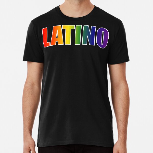 Latino Rainbow Text Gradient LGBT Pride Premium T-Shirt