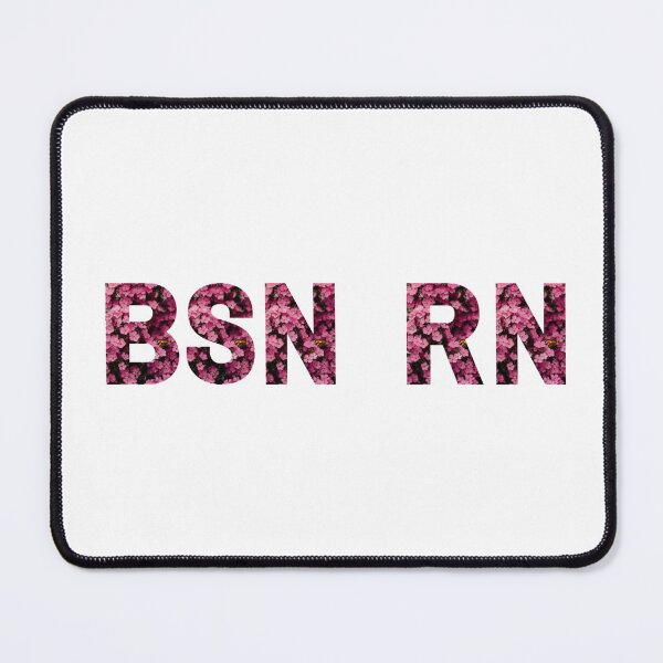 Item preview, BSN, RN- flower pattern  designed and sold by CSdoodles.