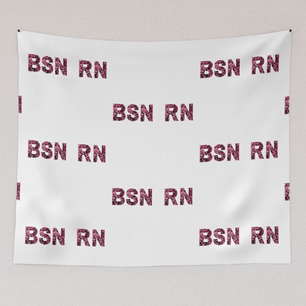 Item preview, BSN, RN- flower pattern  designed and sold by CSdoodles.