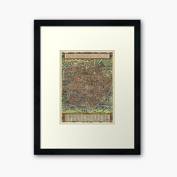 The image of the ancient city of Rome by Georg Braun and Frans Hogenberg, 1588. Framed Art Print